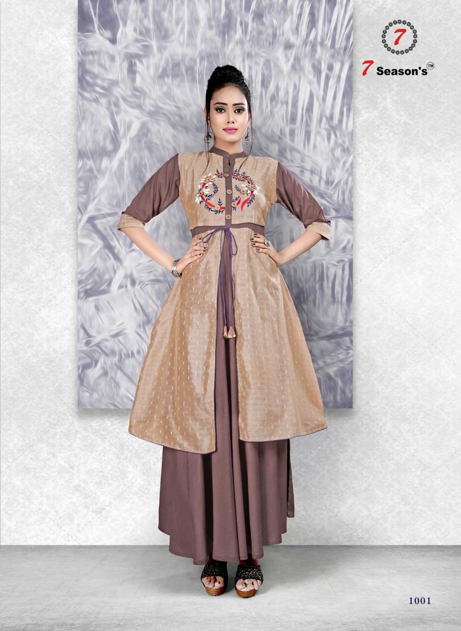 7Season's Blue Eyes Long Gown Type Kurta 7Season's Blue Eyes Long Gown Type Kurta